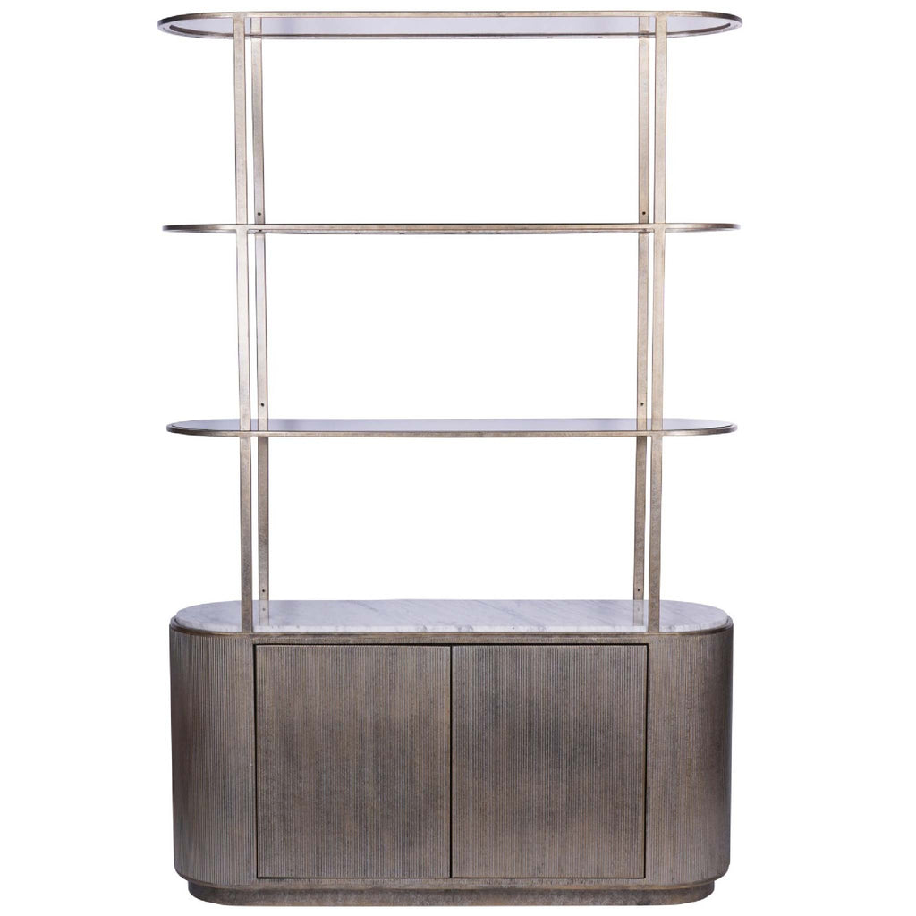Belvedere Aged Gold Shelving Unit With Storage