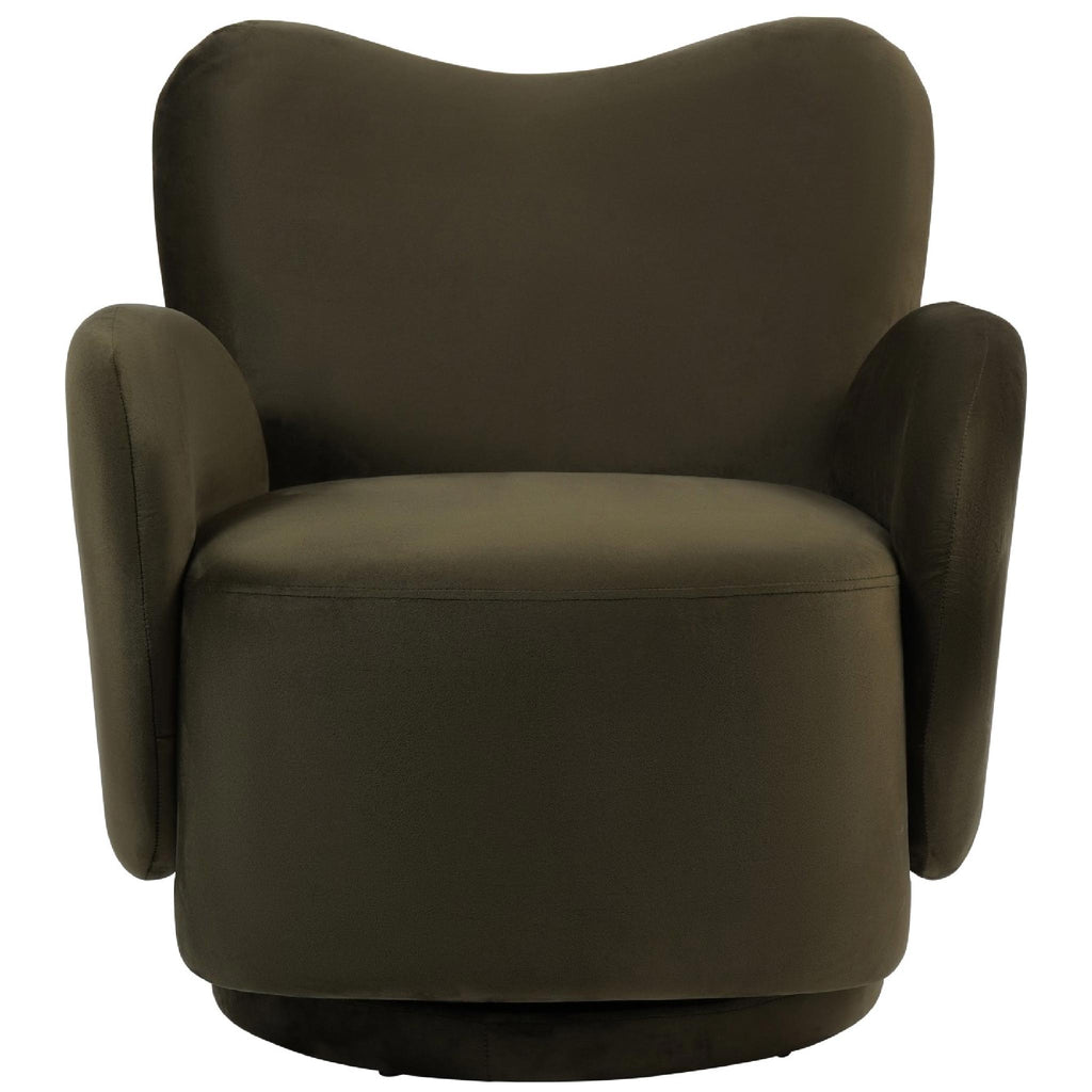 Libra Interiors Bingham Velvet Green Upholstered Swivel Chair