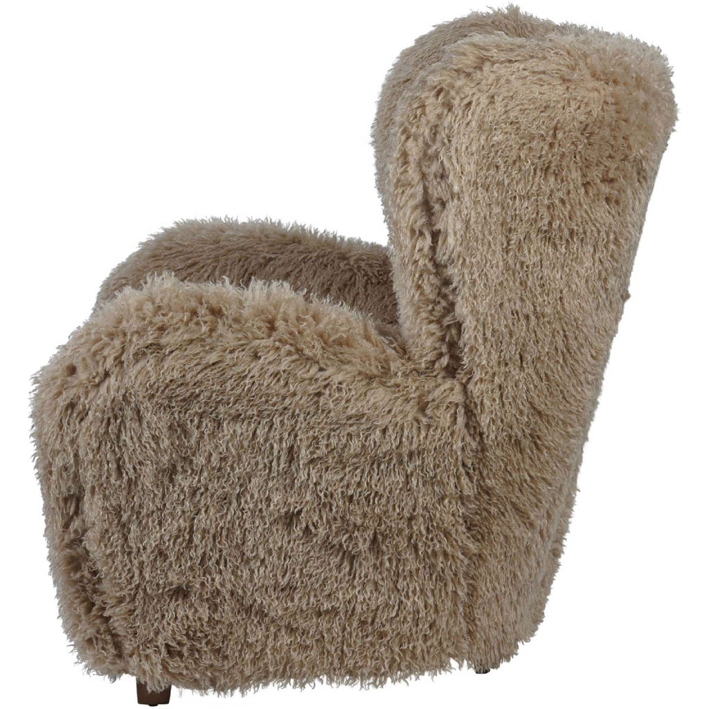 Libra Interiors Wallace Faux Sheepskin Fluffy Faux Fur Armchair Chair