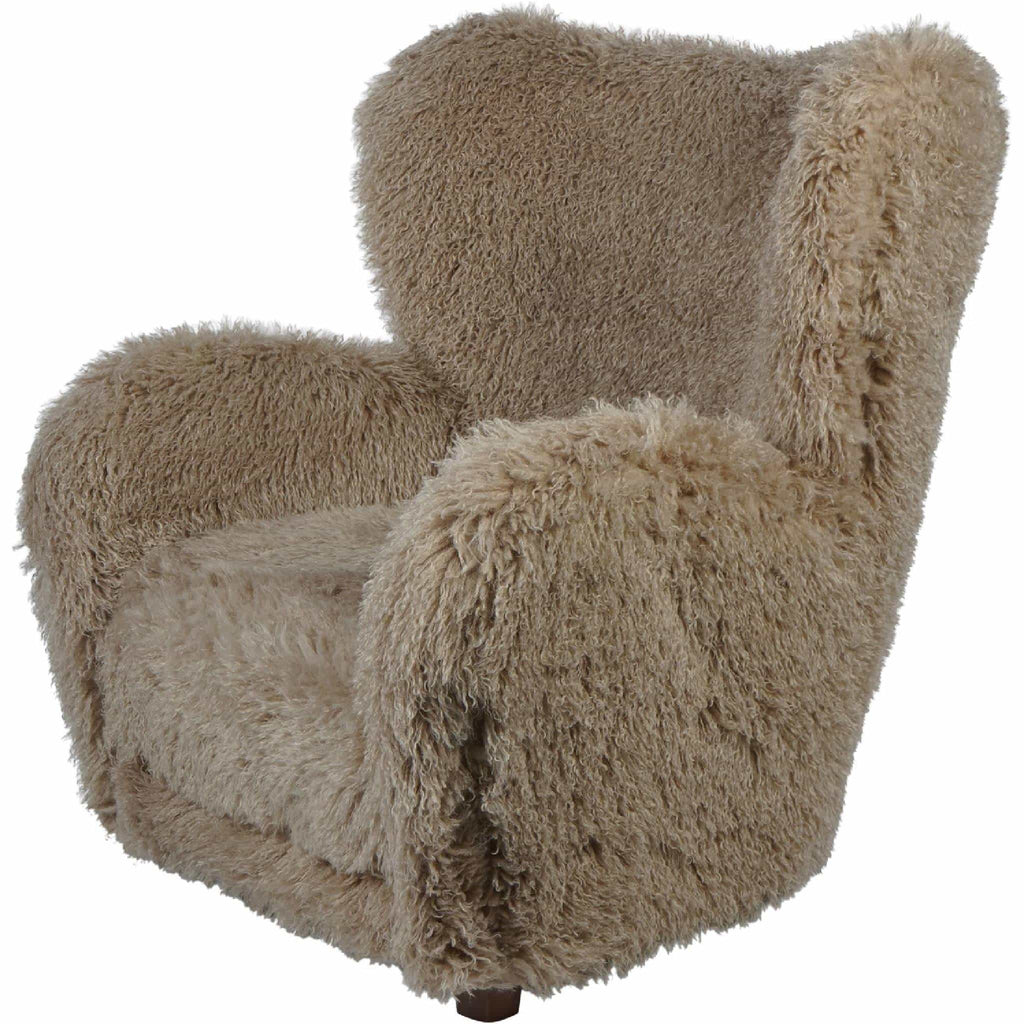 Libra Interiors Wallace Faux Sheepskin Fluffy Faux Fur Armchair Chair
