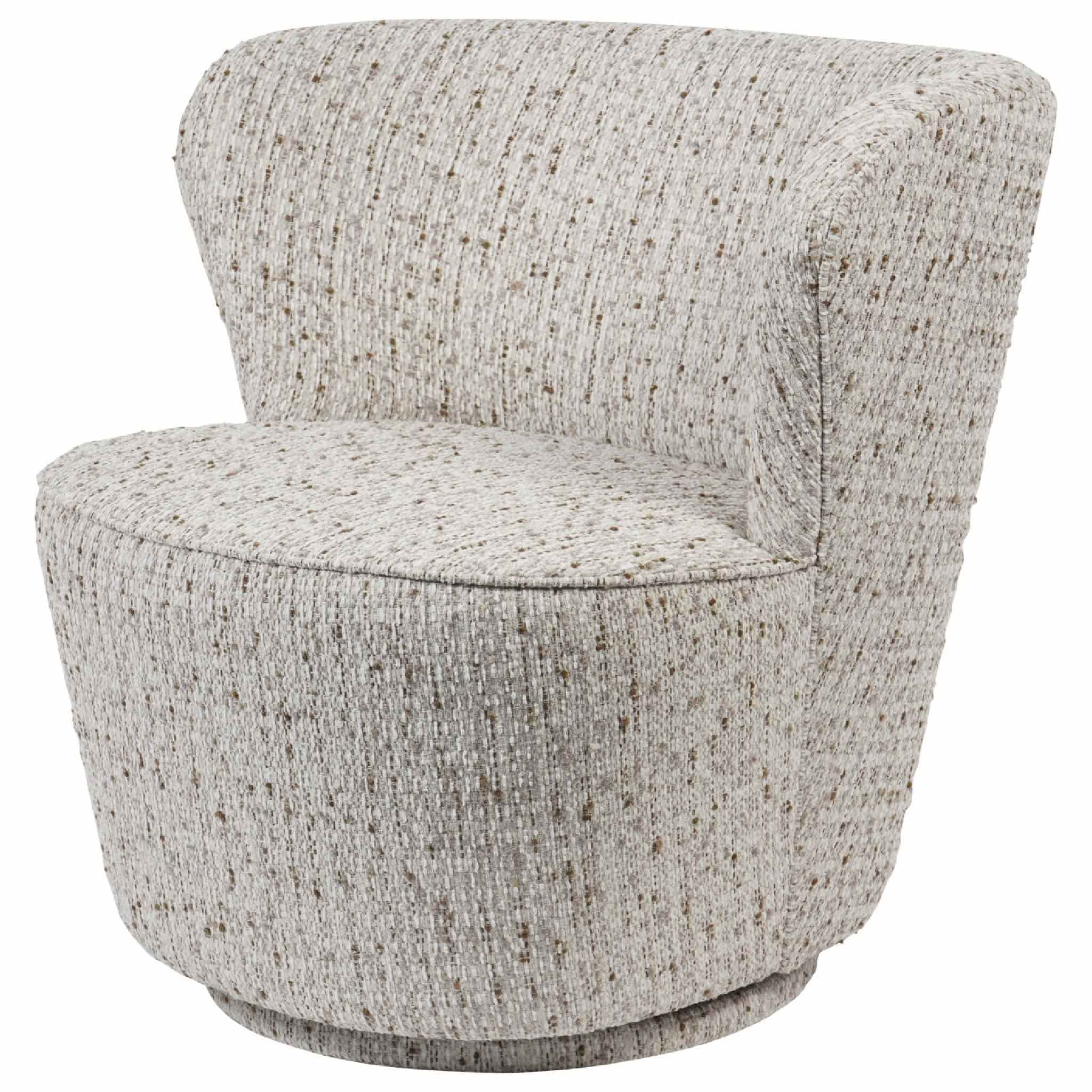 Roehampton Textured Slub Swivel Chair Natural