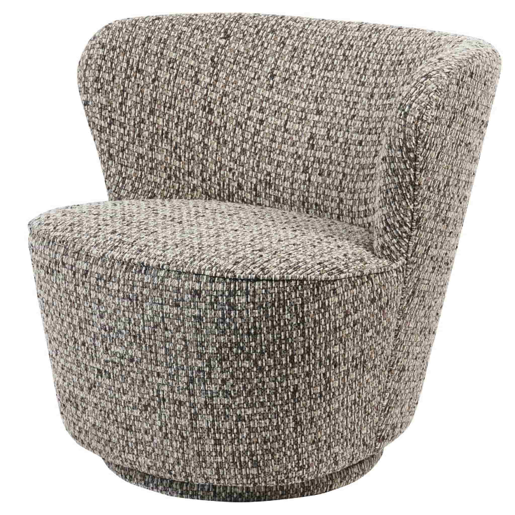 Roehampton Textured Slub Swivel Chair Mocha