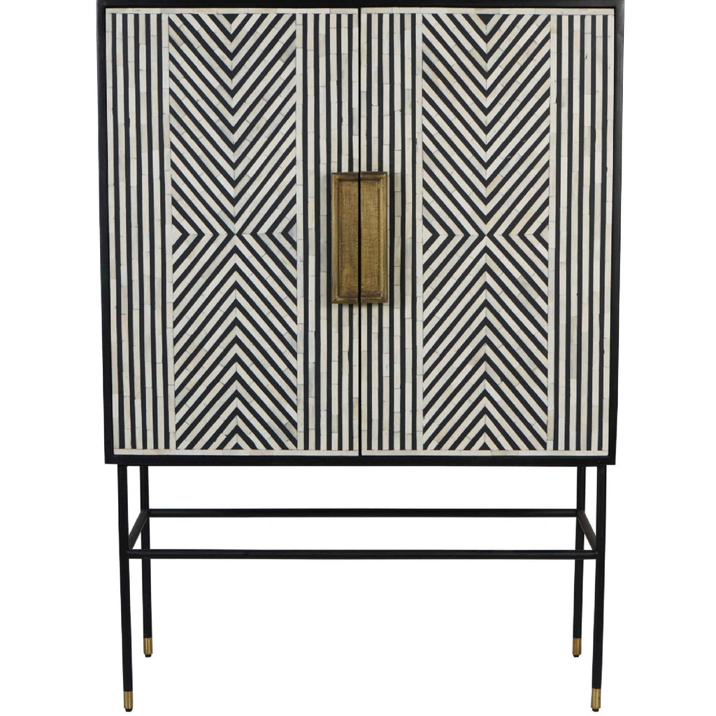 Delaney Bone Inlay Tall Storage Cabinet