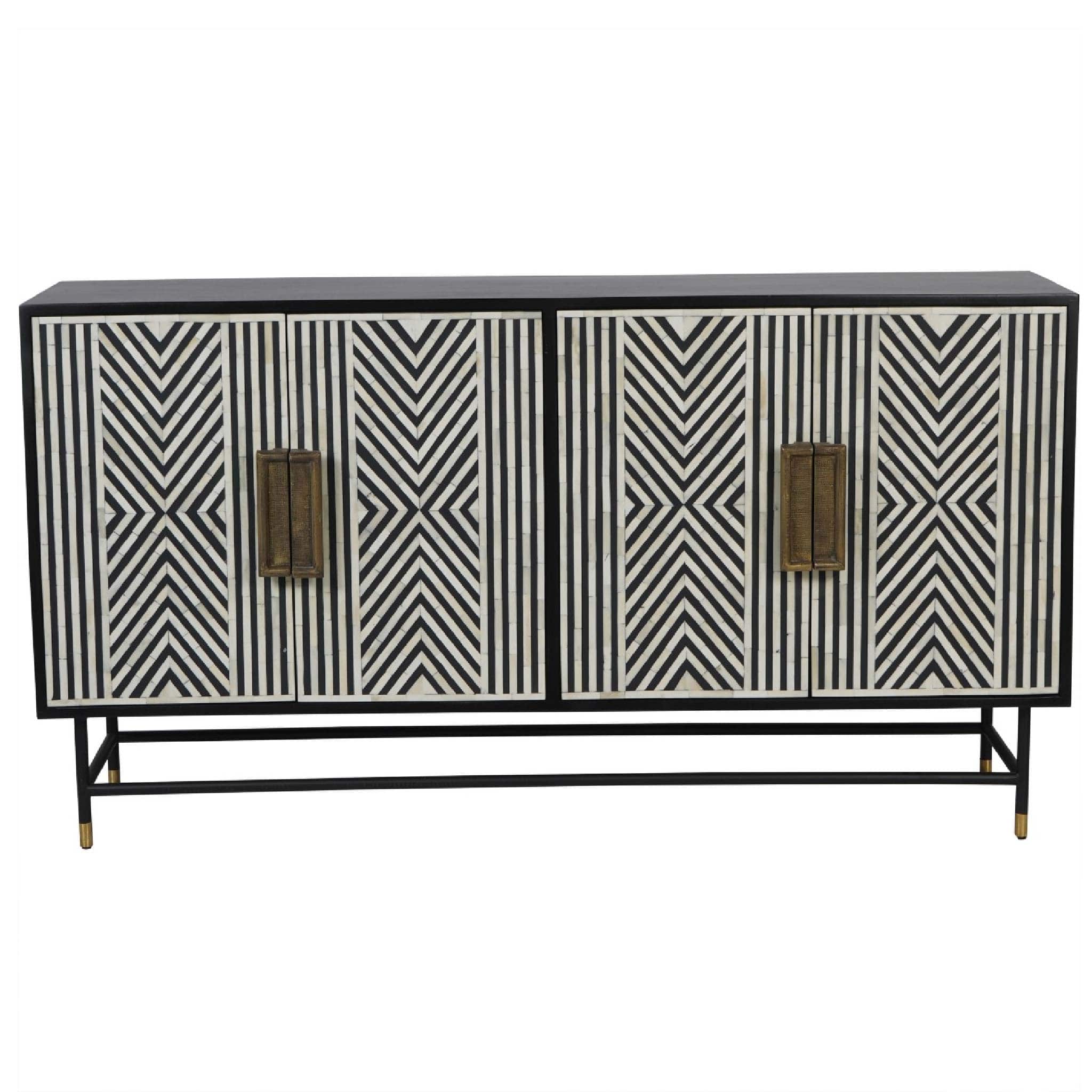 Delaney Bone Inlay Four Door Buffet Cabinet