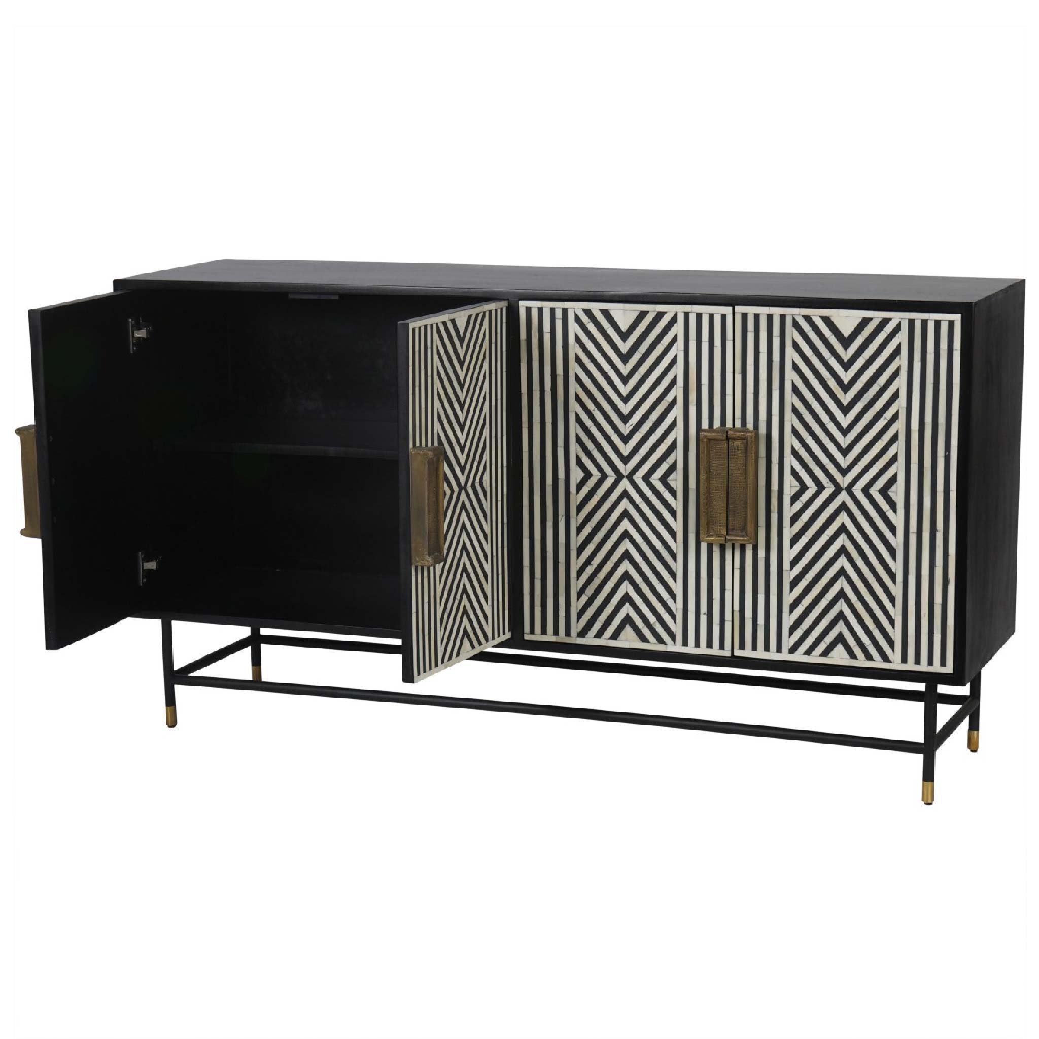 Delaney Bone Inlay Four Door Buffet Cabinet