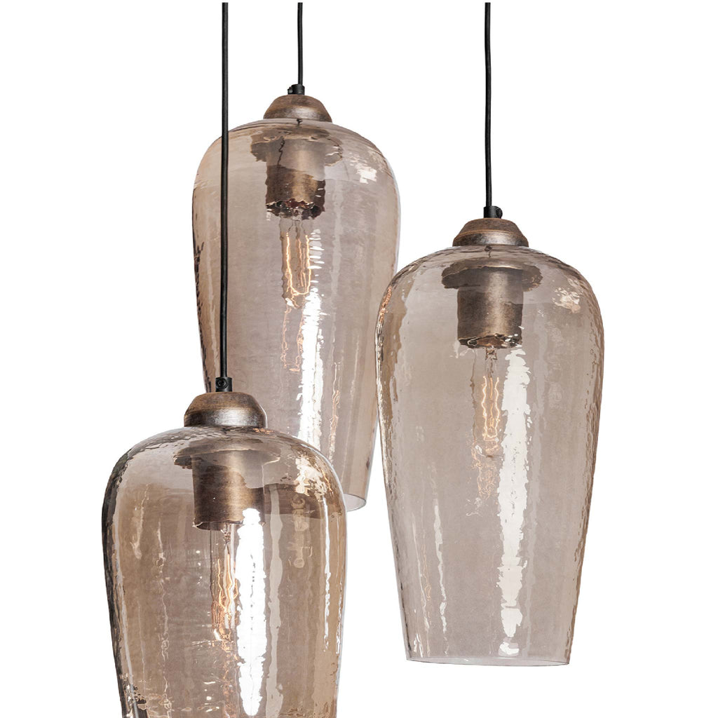 Belgrove 3 Light Drop Glass Pendant