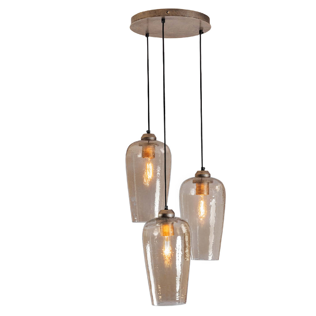 Belgrove 3 Light Drop Glass Pendant