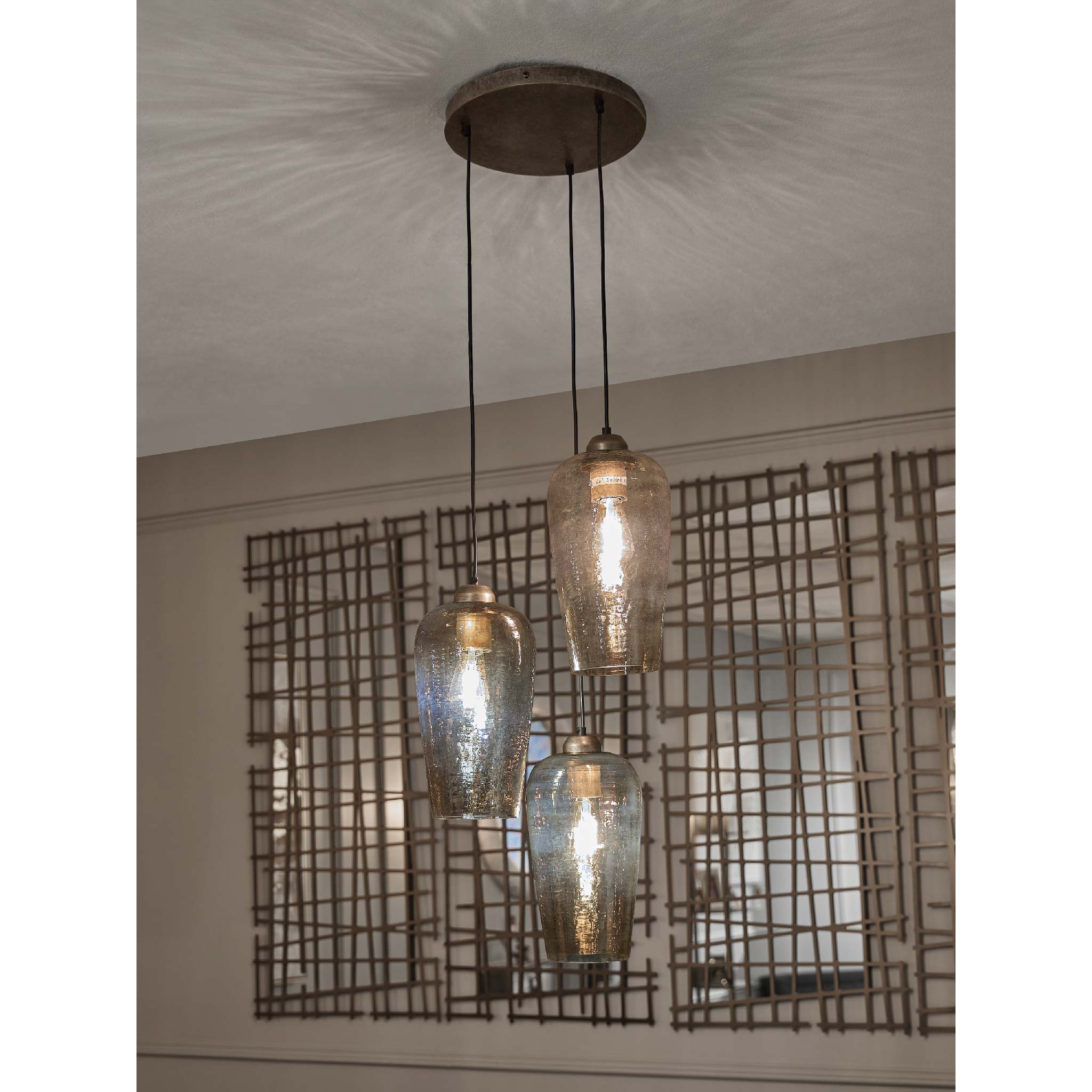 Belgrove 3 Light Drop Glass Pendant