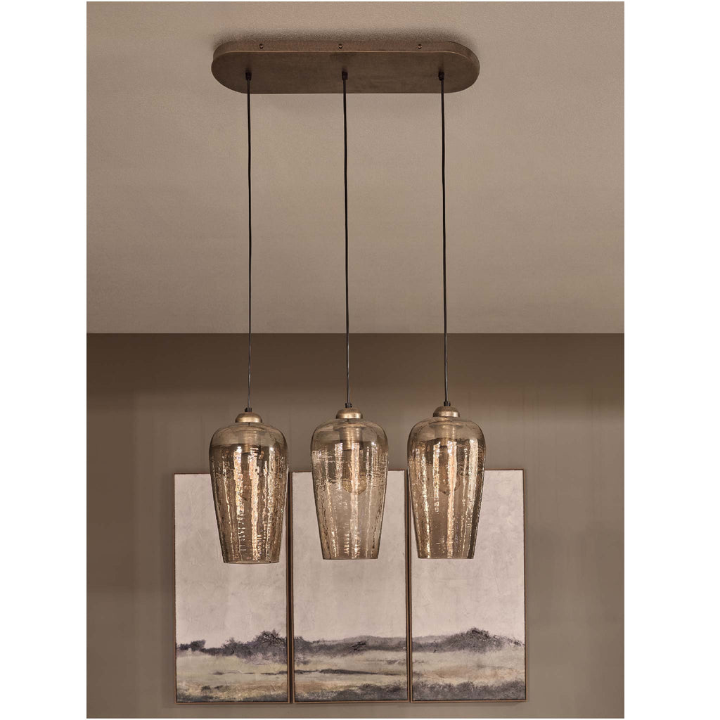 Belgrove 3 Light Linear Glass Pendant