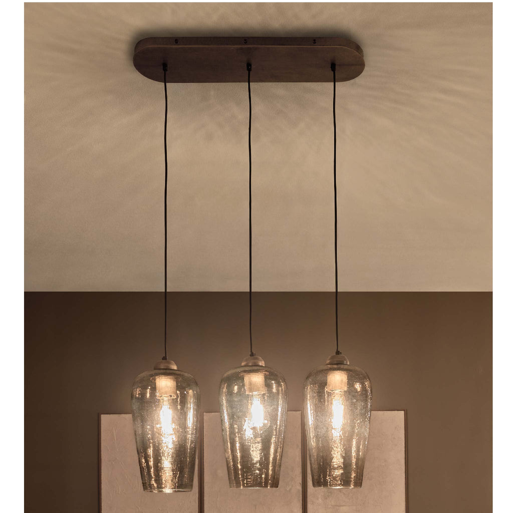 Belgrove 3 Light Linear Glass Pendant