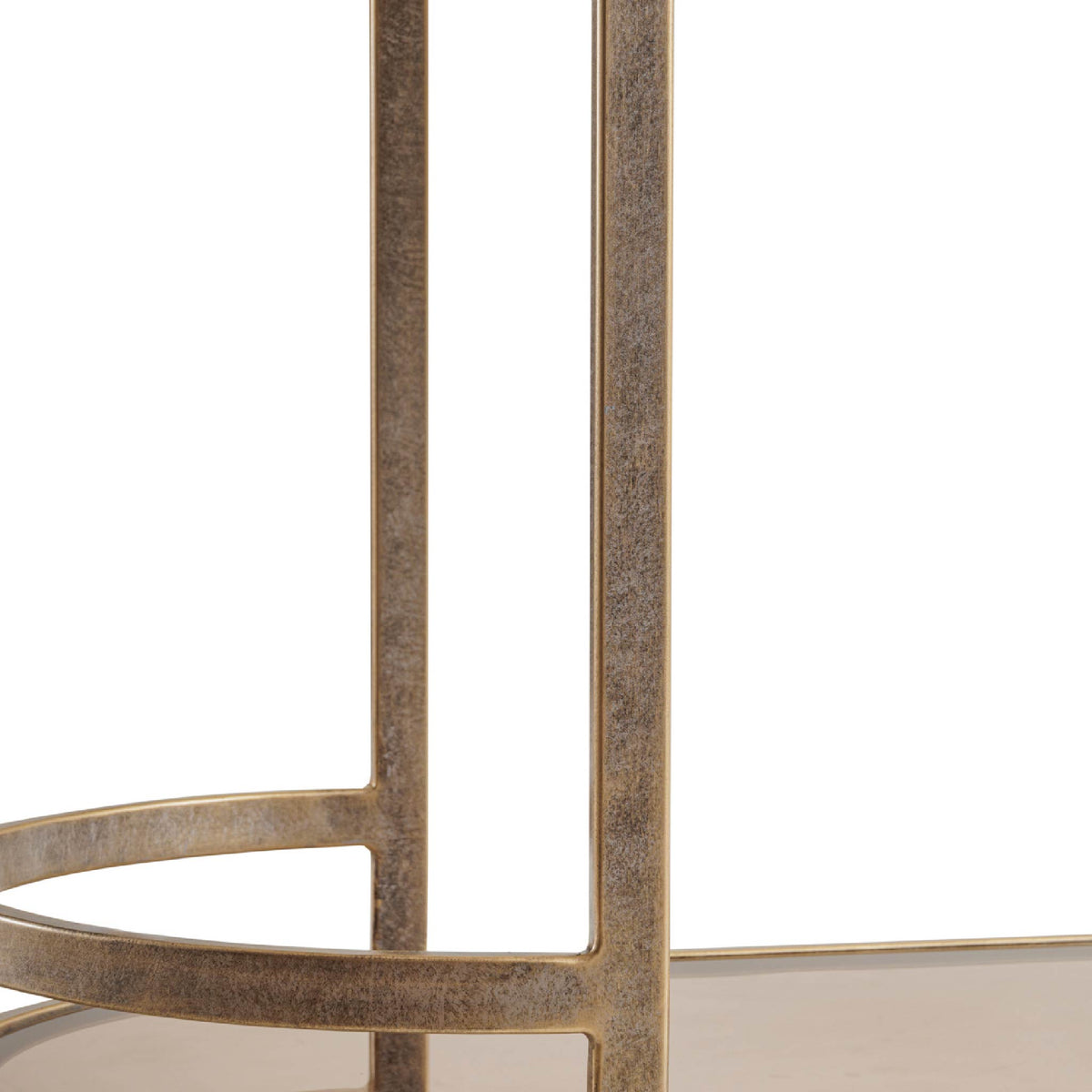 Libra Interiors Belvedere Aged Gold & Marble Stylish Drinks Trolley