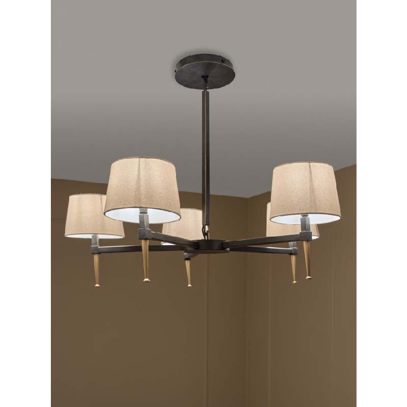 Stella 5 Light Pendant with Shades 