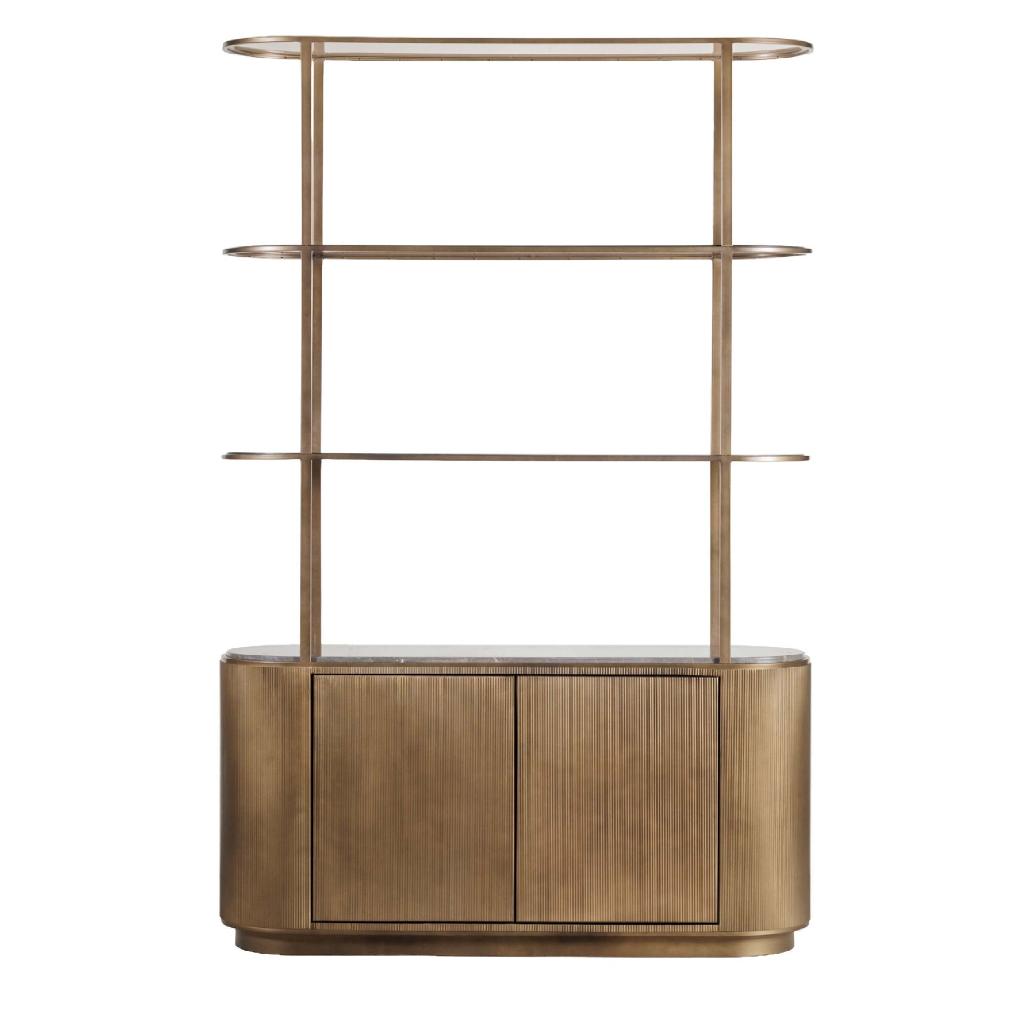 Belvedere Royal Gold Shelving Unit With Storage