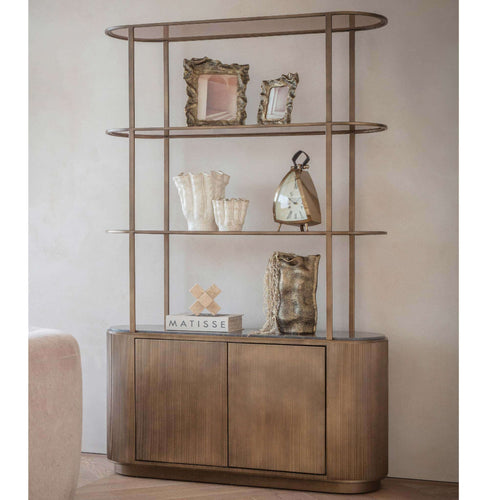 Belvedere Royal Gold Shelving Unit With Storage