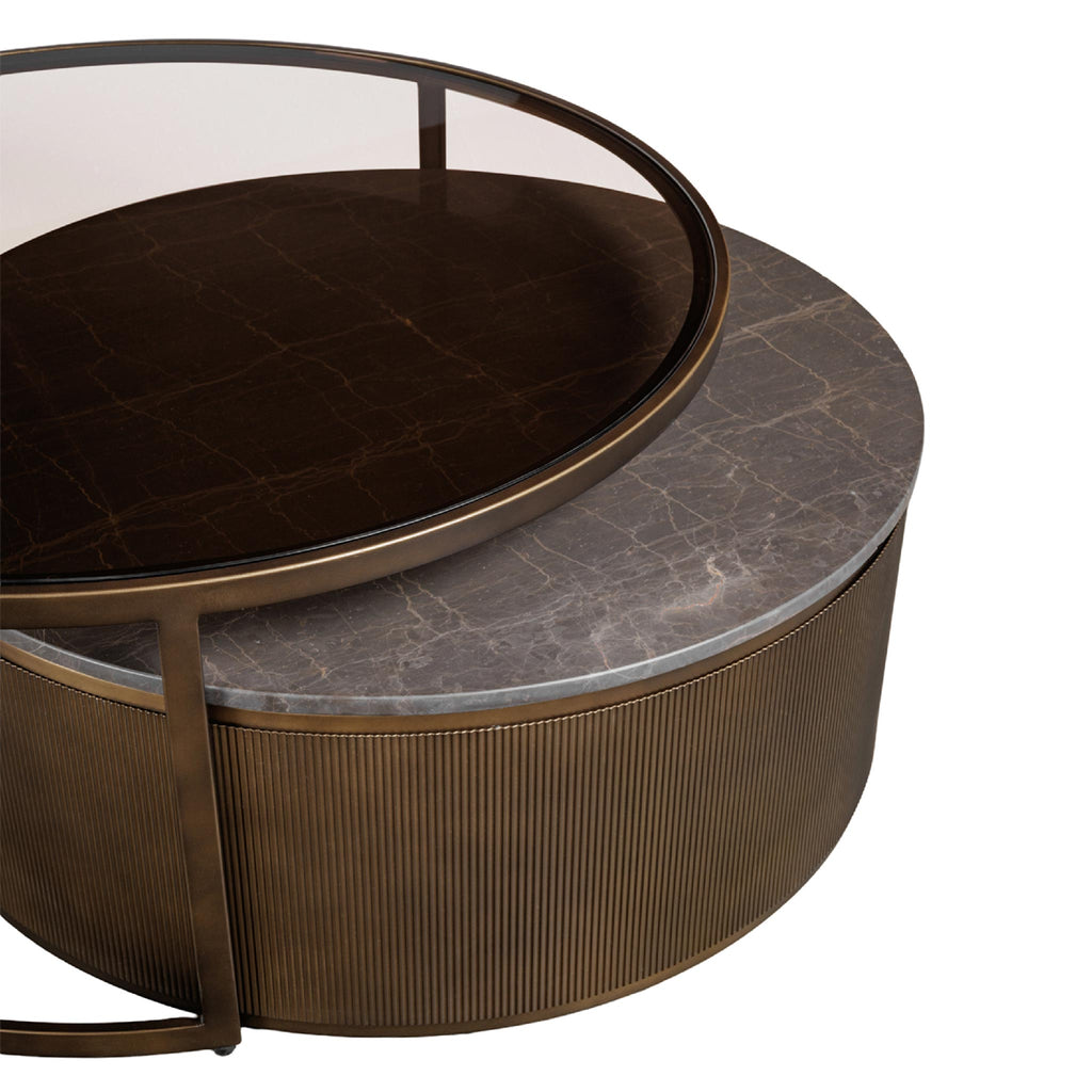 Belvedere Royal Gold Set of 2 Nesting Coffee Tables