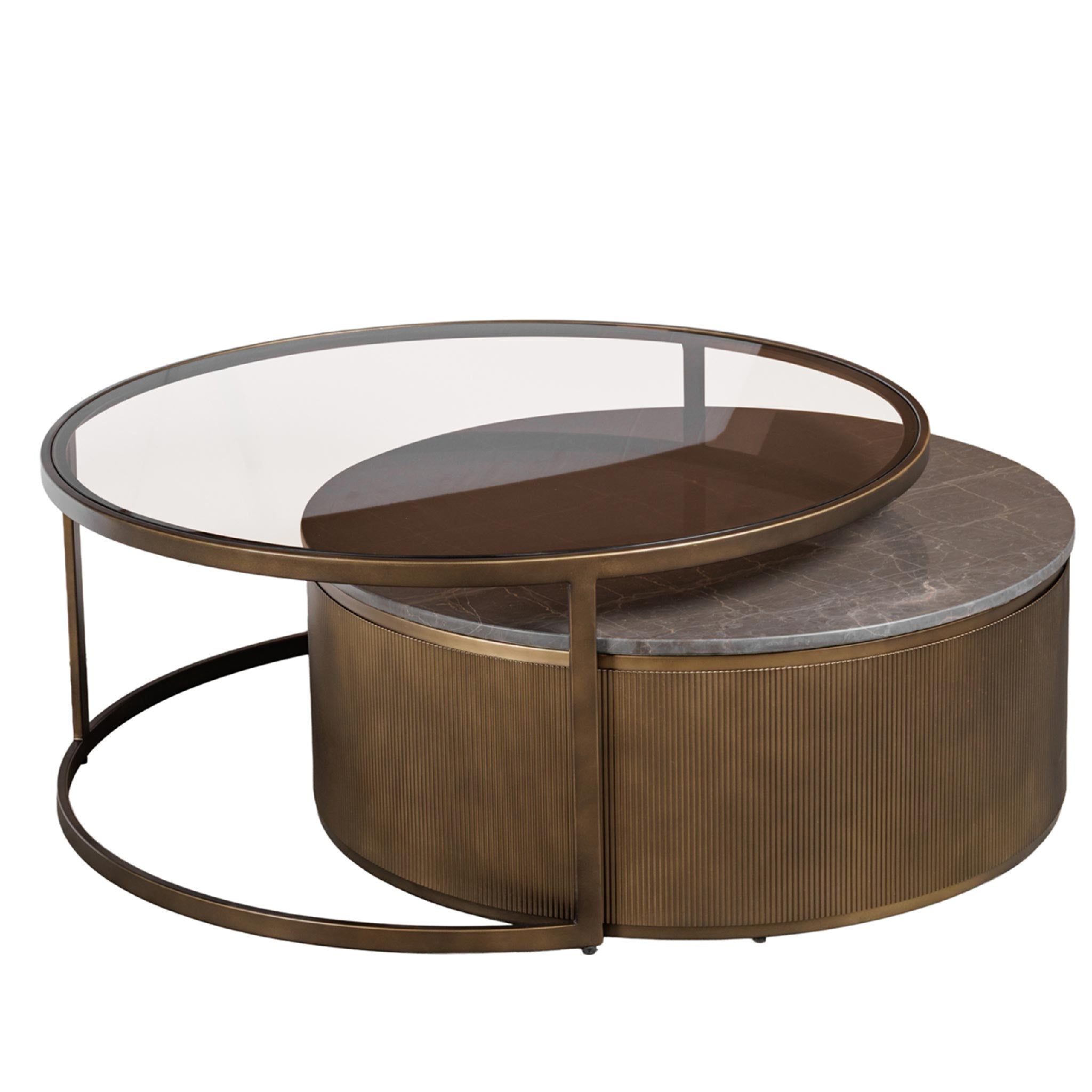 Belvedere Royal Gold Set of 2 Nesting Coffee Tables