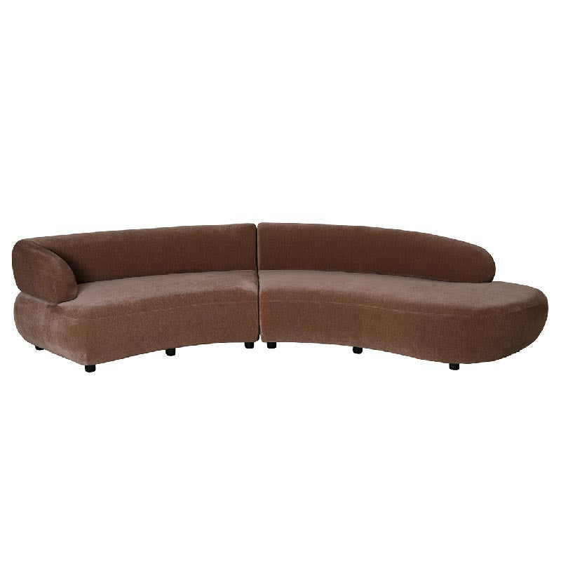 Eden Curved Modular Sofa in Mocha Velvet