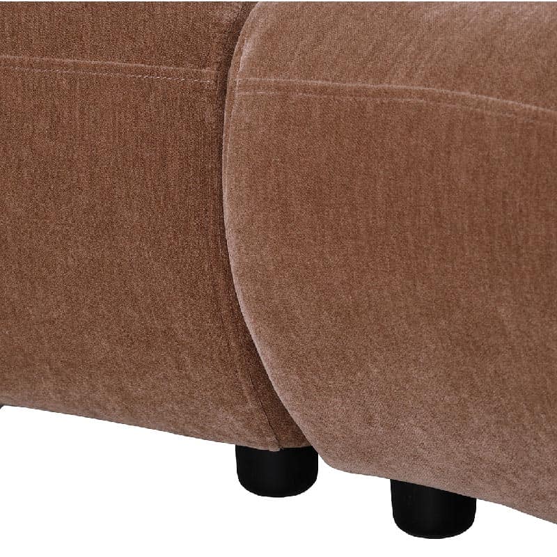 Eden Curved Modular Sofa in Mocha Velvet