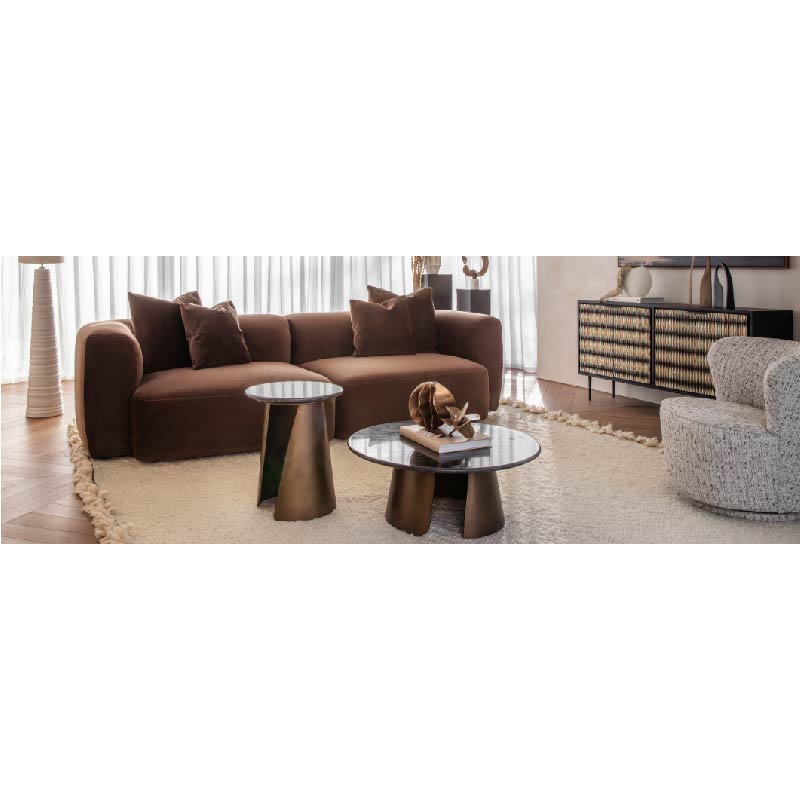 Wicklow Sofa in Soft Truffle Brown Velvet