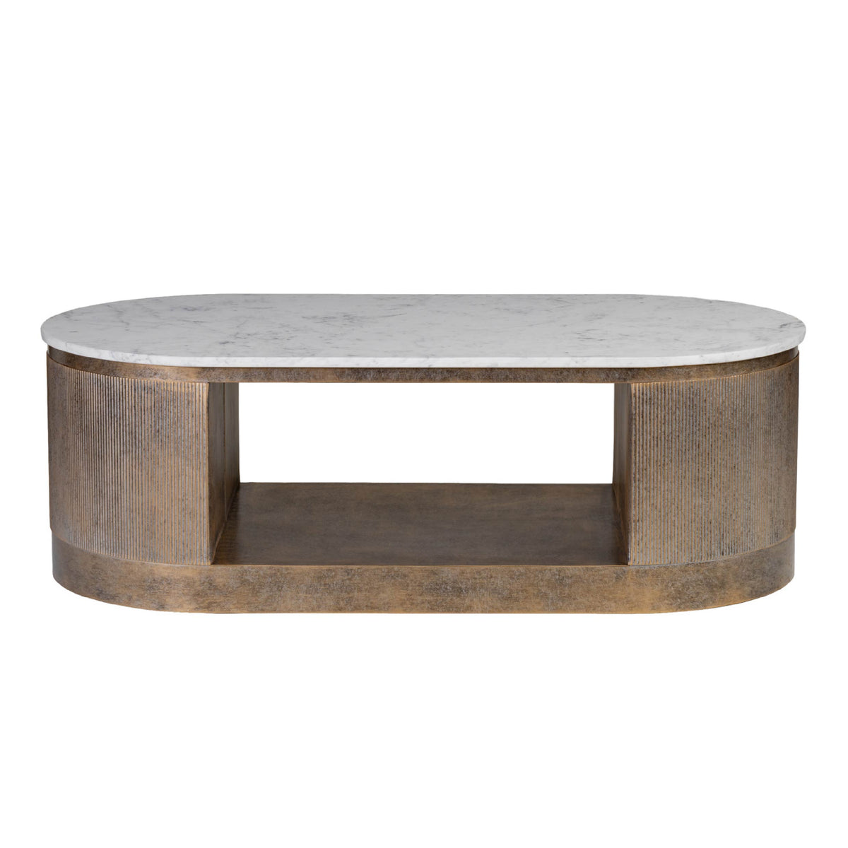 Libra Interiors Belvedere Aged Gold Marble Storage Coffee Table