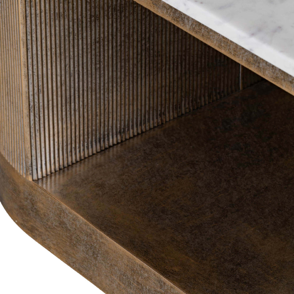 Libra Interiors Belvedere Aged Gold Marble Storage Coffee Table