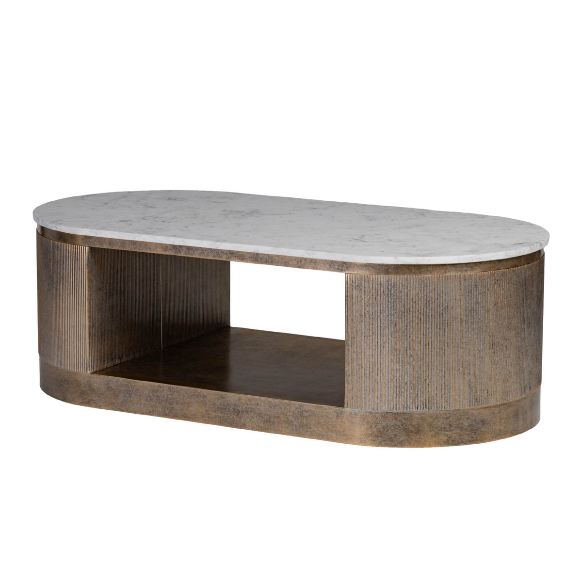 Libra Interiors Belvedere Aged Gold Marble Storage Coffee Table