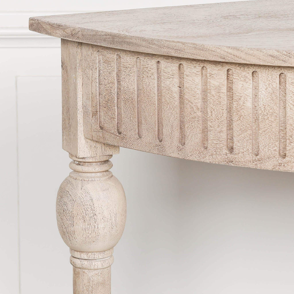 Acacia Wooden Curved Console Table