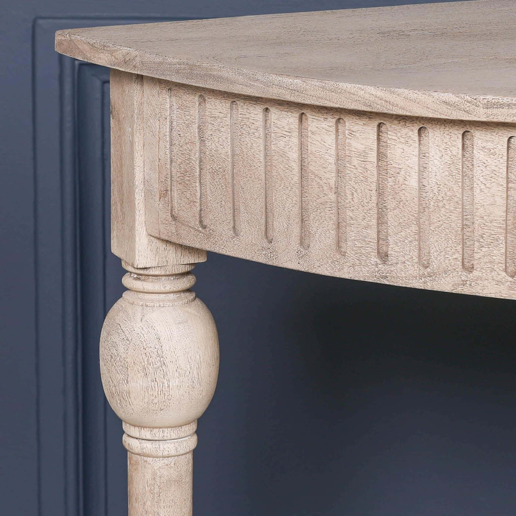 Acacia Wooden Curved Console Table