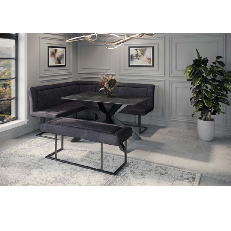 Apollo Velvet Corner Bench Set - LHF 