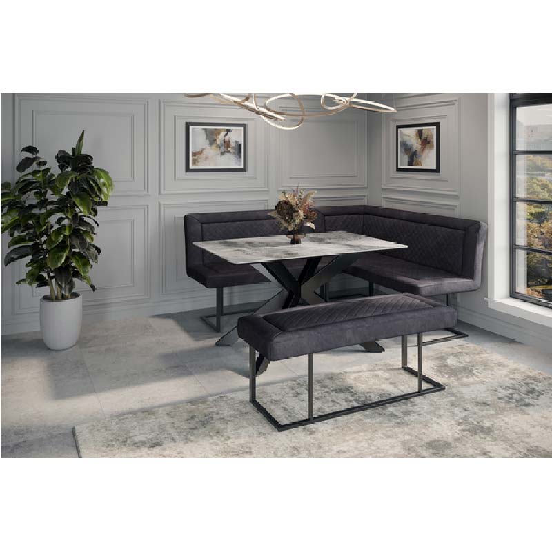 Apollo Velvet Corner Bench Set - RHF