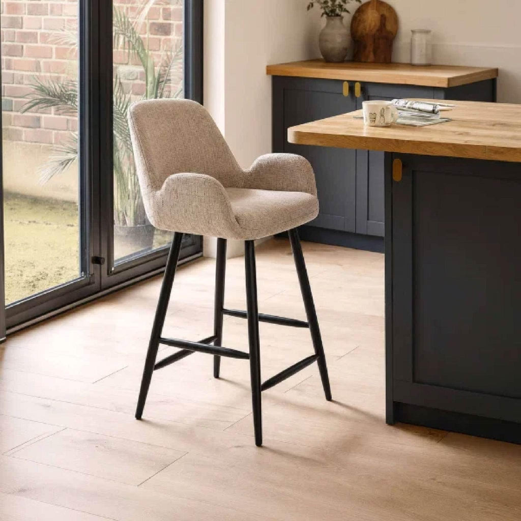 Barley Chenille Bar Stool - Cookies and Cream Chenille