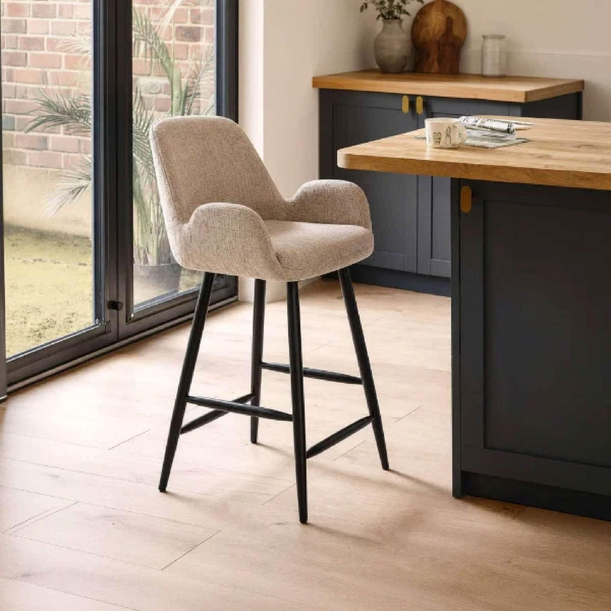 Barley Chenille Bar Stool - Cookies and Cream Chenille