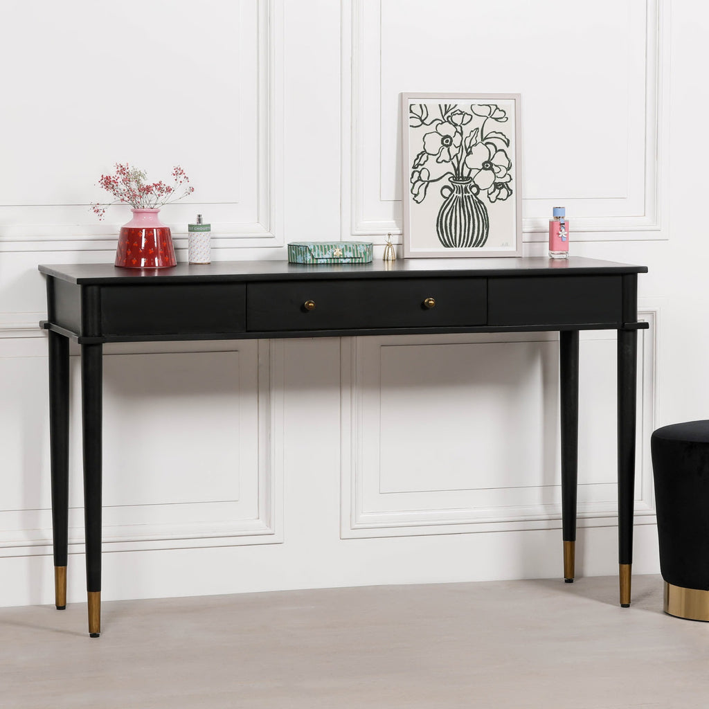 Delia Black Painted Console Table