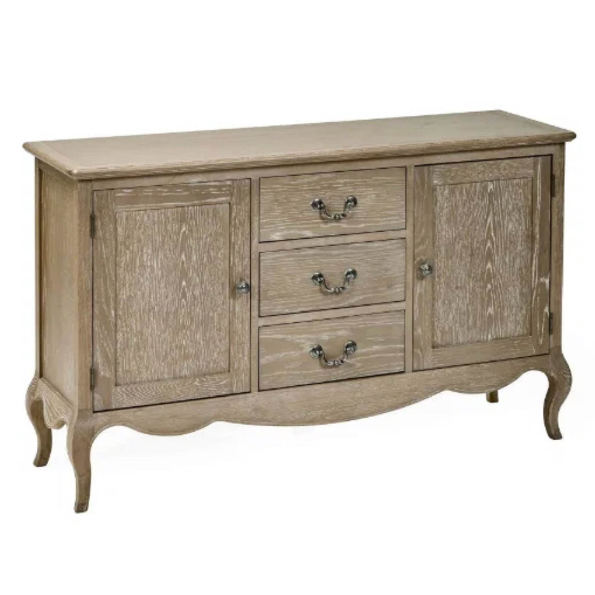 Julian Bowen Camille French Style 2 Door 2 Drawer Sideboard - Limed Oak