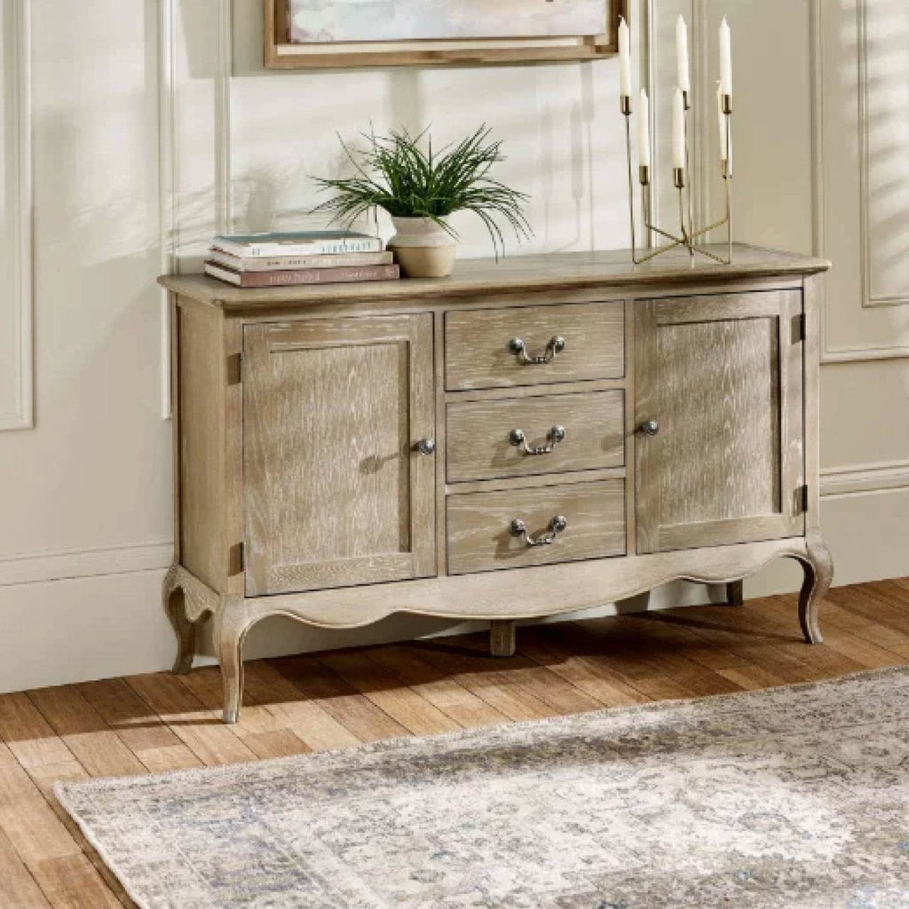 Julian Bowen Camille French Style 2 Door 2 Drawer Sideboard - Limed Oak