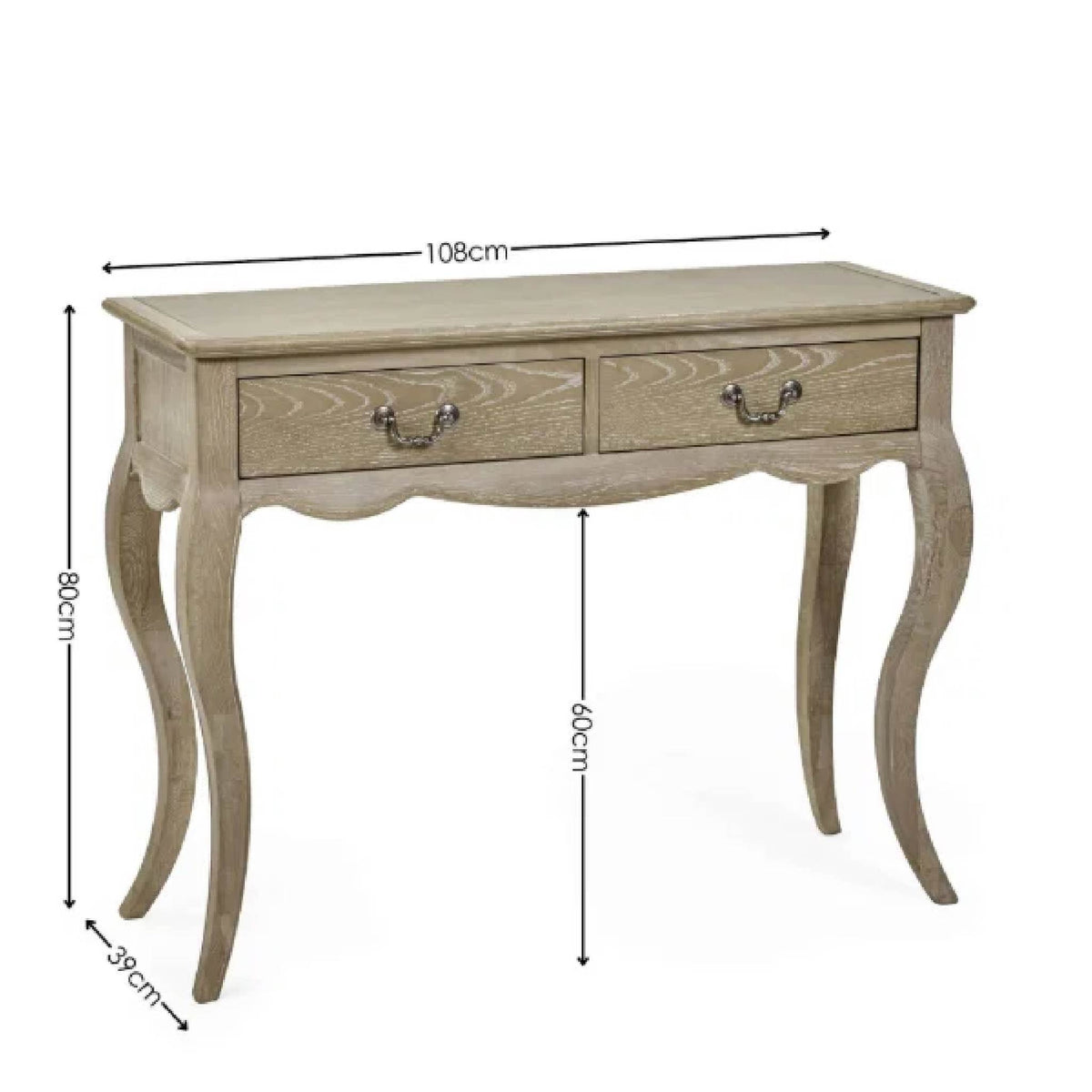 Julian Bowen Camille Console Table - Limed Oak