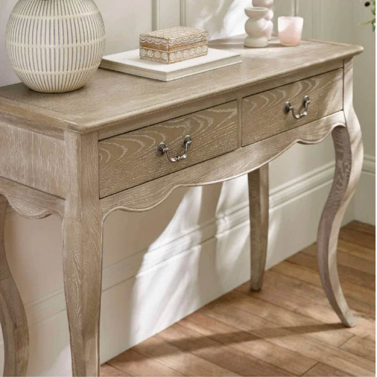 Julian Bowen Camille Console Table - Limed Oak