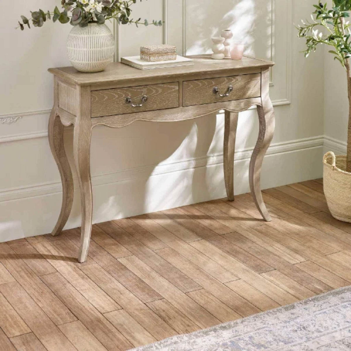 Julian Bowen Camille Console Table - Limed Oak