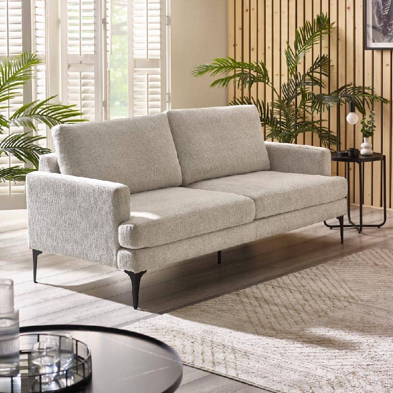 Carrera Oyster Cream Chenille 3 Seater Sofa