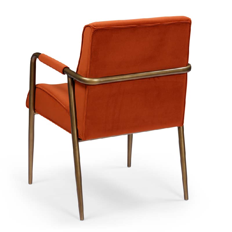 Campden Club Chair, upholstered in Rust Orange