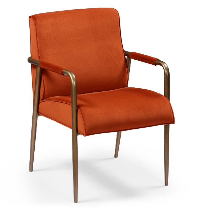 Campden Club Chair, upholstered in Rust Orange