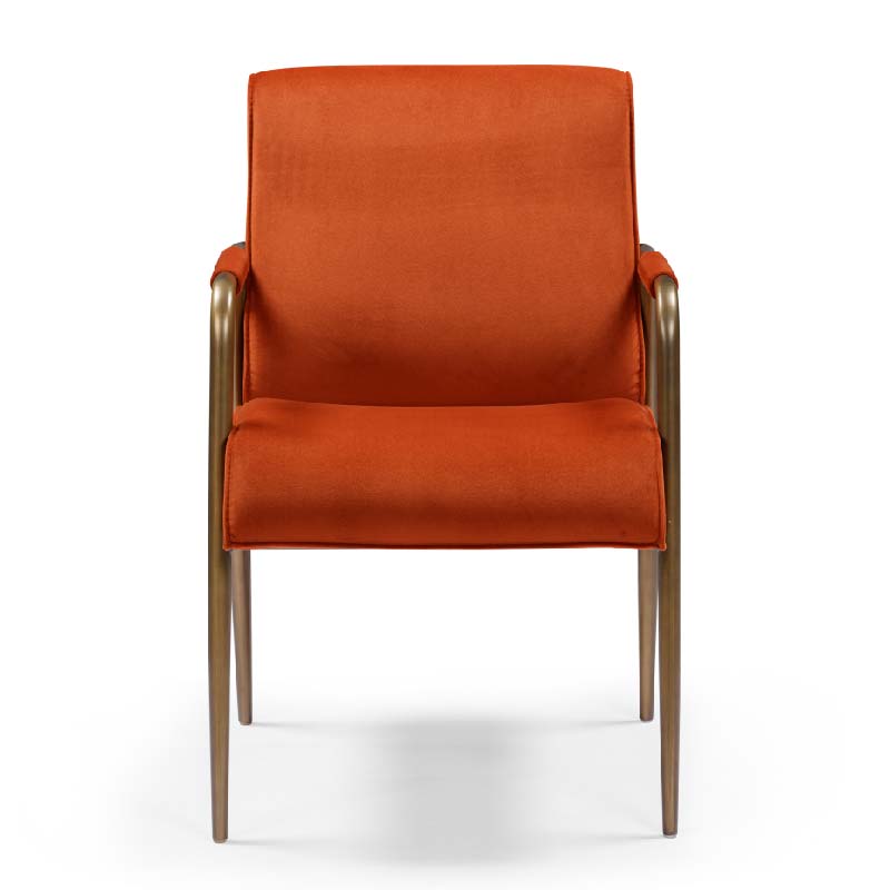 Campden Club Chair, upholstered in Rust Orange