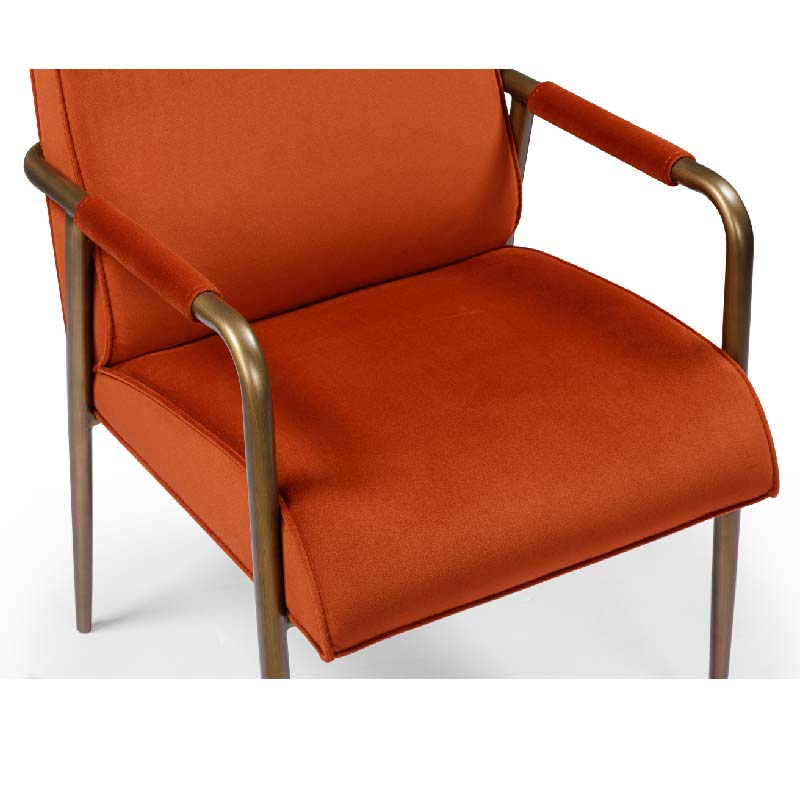 Campden Club Chair, upholstered in Rust Orange