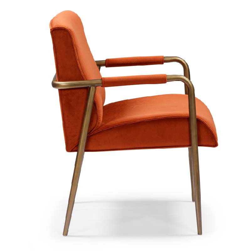 Campden Club Chair, upholstered in Rust Orange