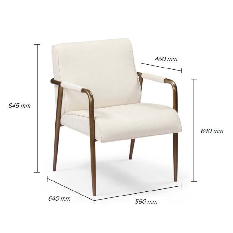 Campden Club Chair, upholstered in Cream
