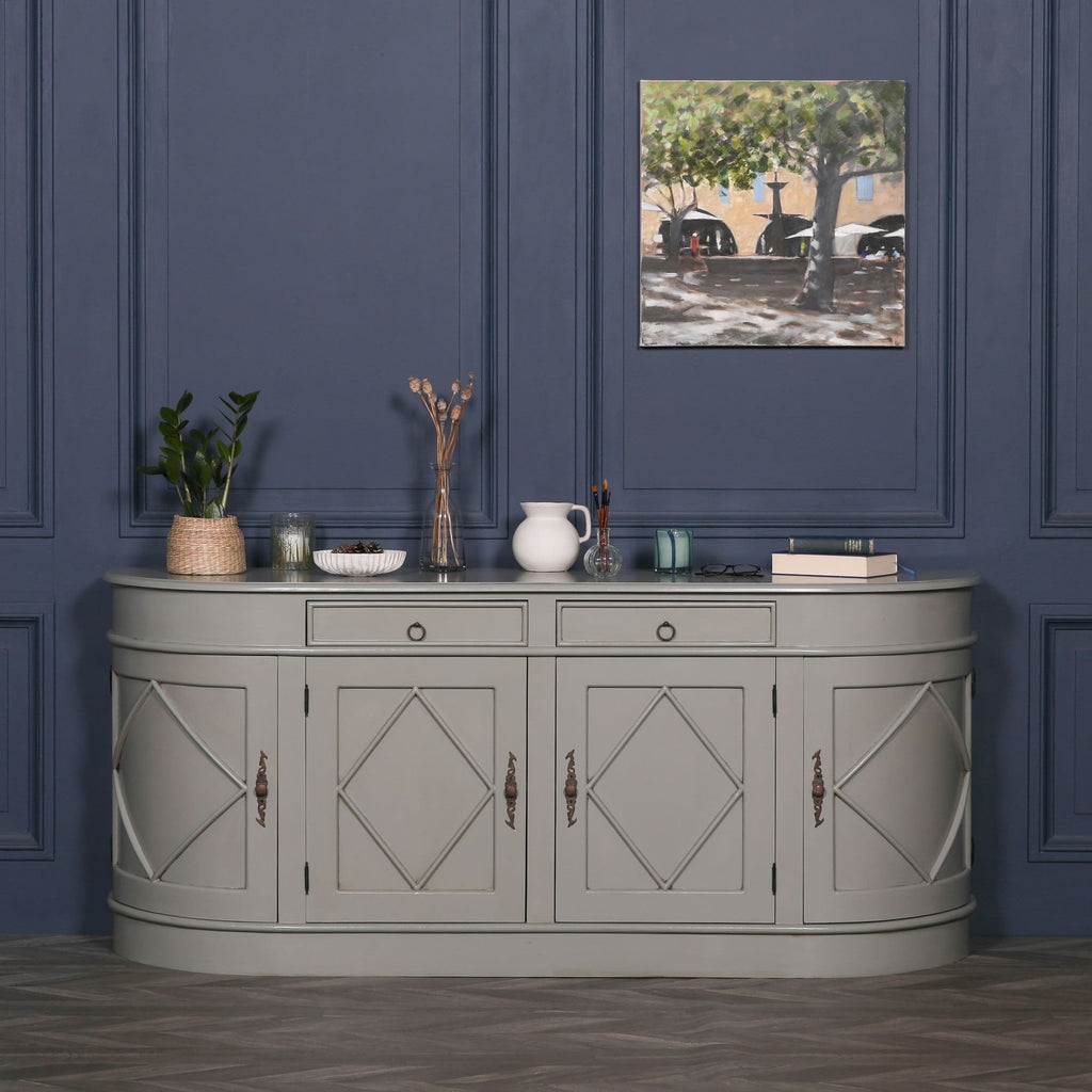 Versailles Classical Grey Curved Chic Sideboard