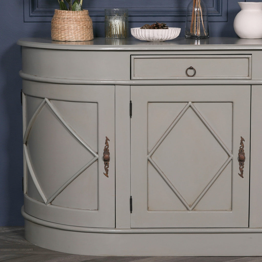 Versailles Classical Grey Curved Chic Sideboard