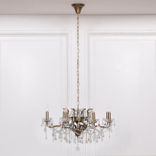 Aurelia Gold 8-Arm Cut Glass Chandelier