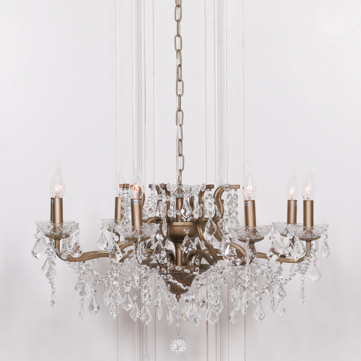 Aurelia Gold 8-Arm Cut Glass Chandelier