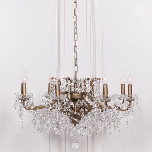 Aurelia Gold 8-Arm Cut Glass Chandelier